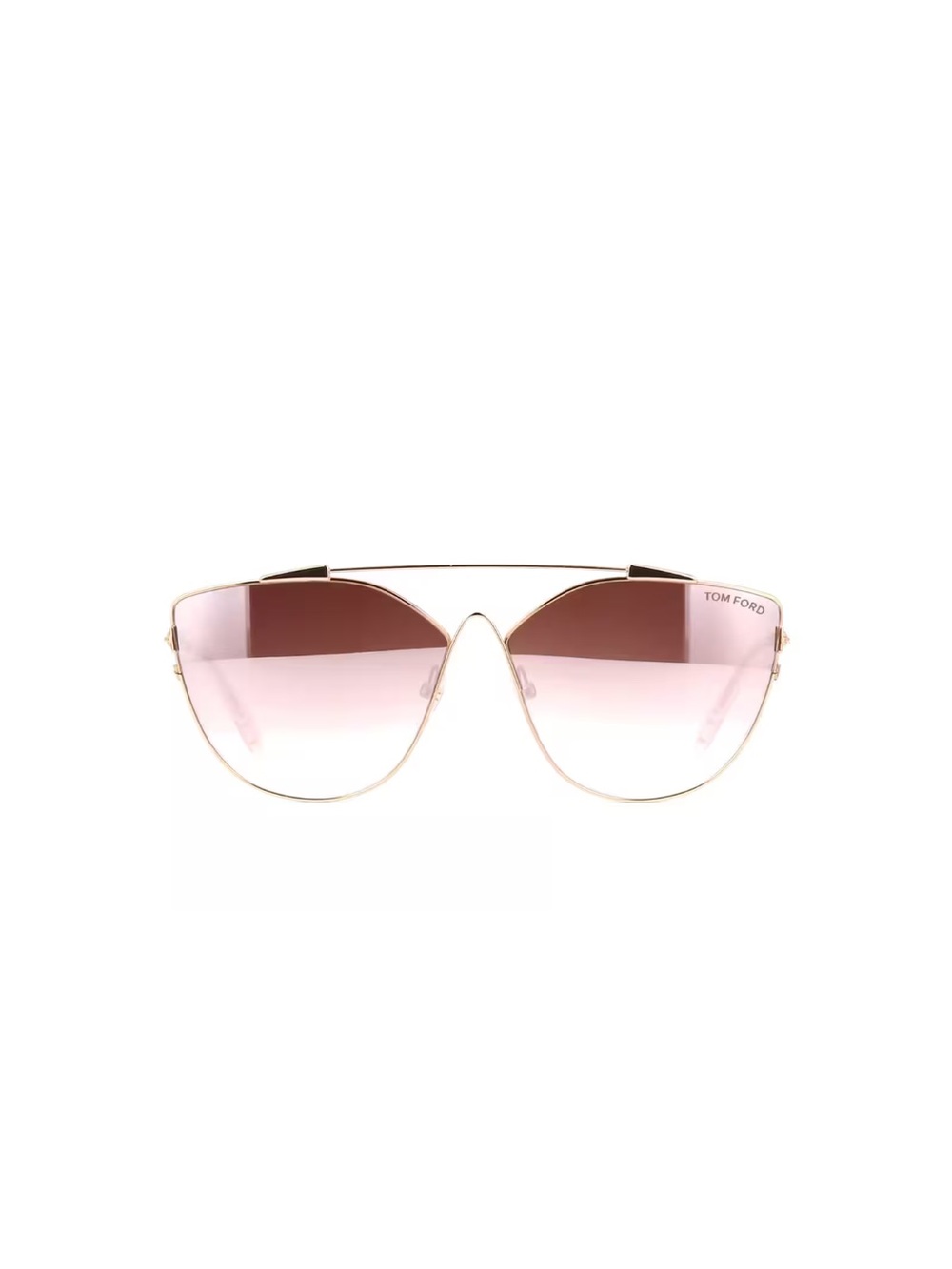 Tom Ford Gold Frame Sunglasses with Pink Mirror  Lenses TF563